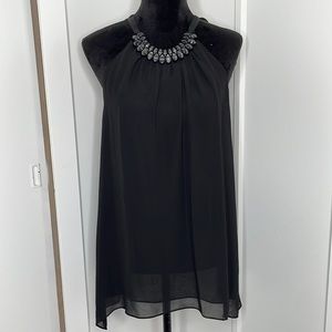 Chelsea and violet jeweled neck halter flowy  tunic blouse size S